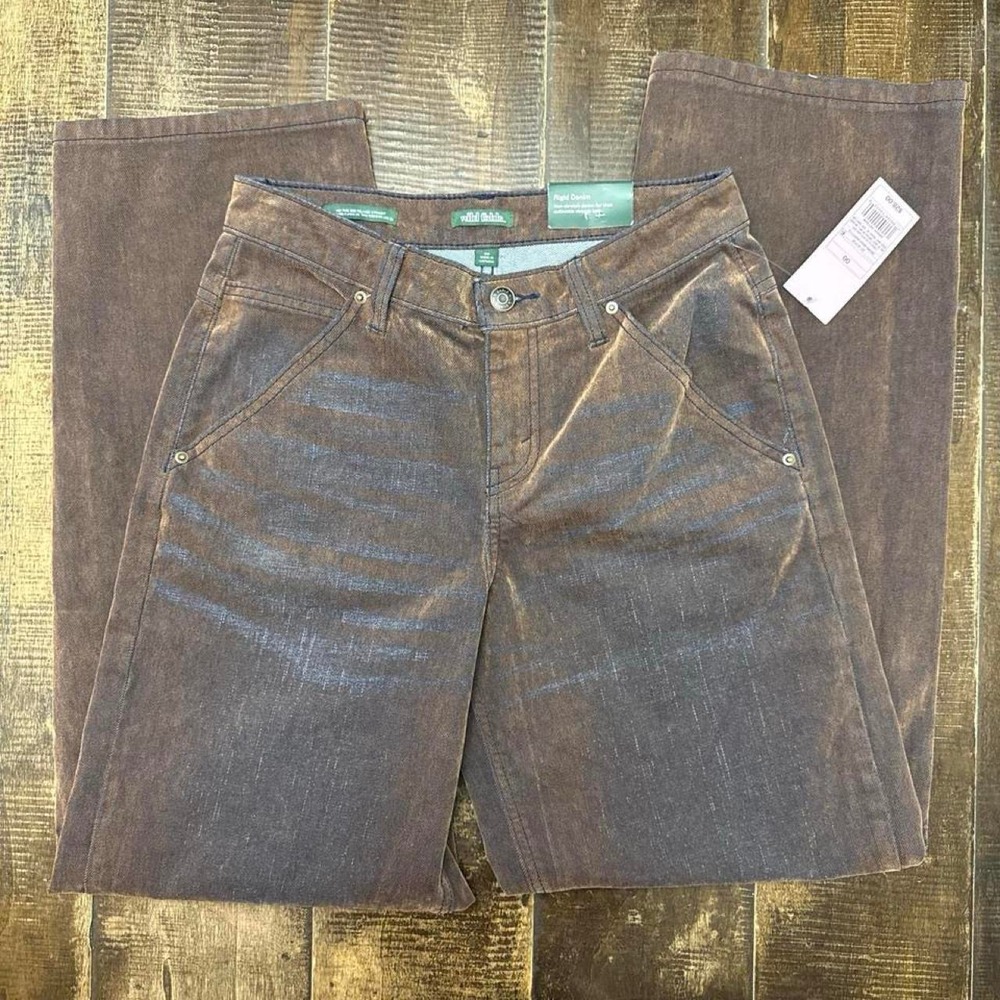 Wild Fable Rigid Denim Mid Rise 90's Relaxed Straight Leg Brown Denim jens